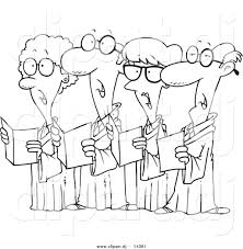 vector of cartoon choir with 4 senior