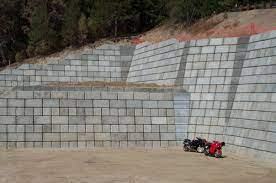 large concrete block retaining walls