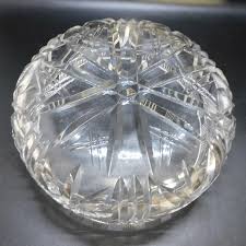Heavy Vintage Cut Glass Bowl Art Deco