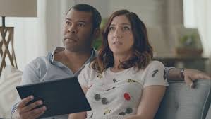 Numa perrier interviews jordan peele, the writer/director of the new film, get out! Jordan Peele Chelsea Peretti In Hilarious Booking Com Spot Daily Mail Online