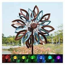 Yard Garden Wind Spinners With Solar