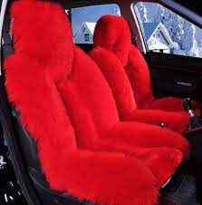 Bear Fur Lit Fluffy Pink Seat Cover