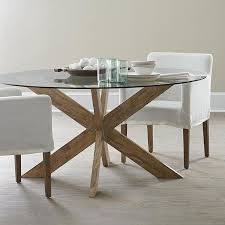 Modern X Base Dining Table In Brown
