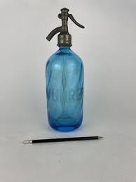 Italian Light Blue Seltzer Bottle From