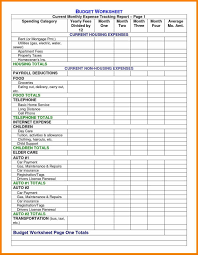 Income And Expenses Spreadsheet Monthly Expense Worksheet Excel Free