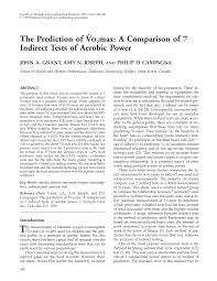 Pdf The Prediction Of Vo2max A Comparison Of 7 Indirect