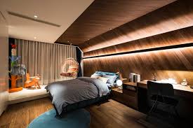 Wood Accent Wall With Lighting
