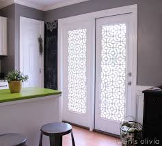 Looking for a functional window treatment idea for sliding glass door, or maybe looking to add an elegant touch to those double french doors? Owen S Olivia Custom Window Treatments Using Pvc Patio Door Coverings Glass Door Coverings Door Coverings