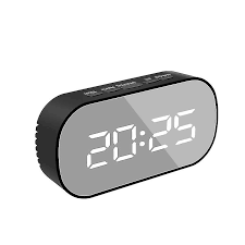 Led Mirror Digital Alarm Clock Night