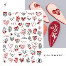 3d nail art stickers red white mr mrs
