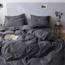 Gray Bedding Sets Plain Duvet Cover