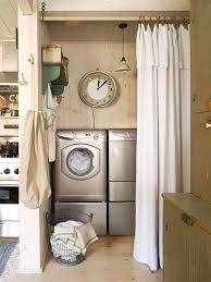 a washer and dryer in the kitchen
