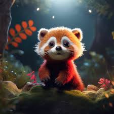 2048x2048 red panda cute ipad air hd