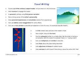 travel descriptive writing