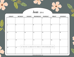 Printable June Calendar Pretty Printable Calendars For June 2019