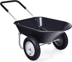 goplus dual wheel wheelbarrow heavy