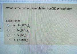 correct formula for iron ii phosp