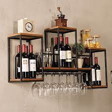 Wine Bottle Glass Rack Bar Shelf