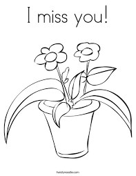 Please color it with your beautiful color. I Miss You Coloring Page Twisty Noodle