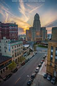 Observation decks are sometimes enclosed from weather. Friday Night S Sunset Behind Buffalo New York S City Hall Oc Ztoad Cityporn