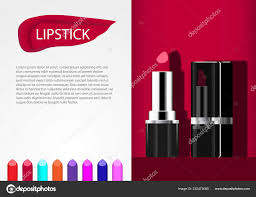 Lipstick Sample Colors Template Magazine Brochure Stock