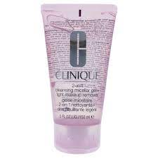 clinique 2 in 1 cleansing micellar gel light makeup remover 150ml
