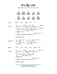 Guitar chords and guitar tablature made easy. It S My Life Guitar Chords Lyrics Print Sheet Music Now