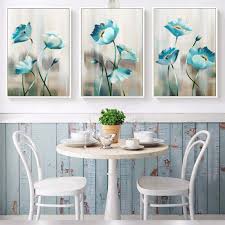 Blue Flower Canvas Painting Modern