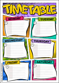 comic template of a schedule for