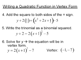 In Vertex Form Objective Students