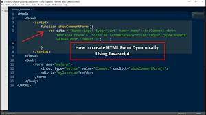 how to create html form dynamically