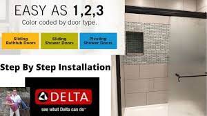 install delta sliding shower doors step