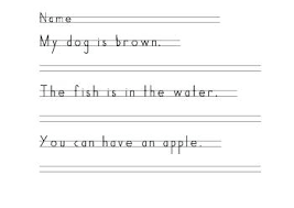 Printing Handwriting Handwriting Practice Sentences With Sight Words