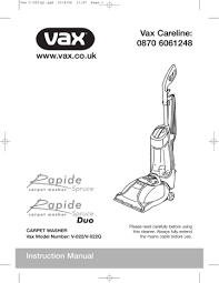 vax rapide spring clean vcwrs700 user