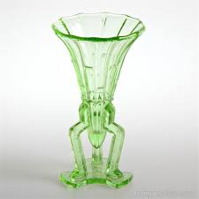 art deco libochovice glass vase