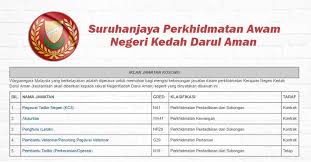 Permohonan adalah dipelawa daripada warga. Jawatan Kosong Di Suruhanjaya Perkhidmatan Awam Negeri Kedah Permohonan Dibuka Jobcari Com Jawatan Kosong Terkini