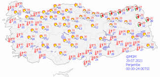 Türkiye hava durumu haritası 2021. Hava Nasil Olacak Bunaltan Sicaklar Geri Dondu Turkiye Geneli Hava Durumu Son Dakika Haberleri