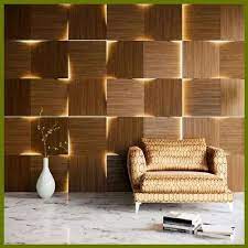 Brown Rectangular Designer Wooden Wall