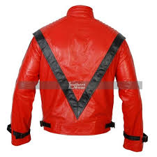 The amazing thriller costumes's color combination of red and black, the m style black lining on the jacket from its sleeves to its front, it`s unique buttoned style front. Michael Jackson Thriller Red Costume Jacket