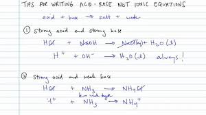 Tips For Acid Base Net Ionic Equations