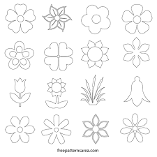 Flower Silhouette Vector And Outline Templates Freepatternsarea
