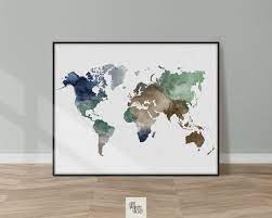 World Map Poster Large World Map Art