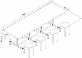 Por ejemplo, el tamaño ideal de una mesa rectangular para cuatro personas sería de 120 x 80 cm. Mesa Para Refeitorio 8 Lugares Tampo 28mm Laminado Banco Escamoteavel