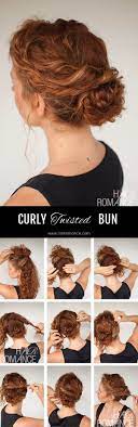 curly hair tutorial easy twisted bun