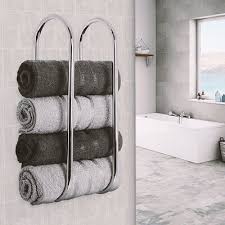 Wall Mounted Chrome Towel Holder Shelf