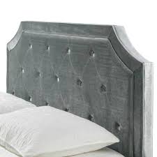 Aria Silver Grey Velvet Queen Bed