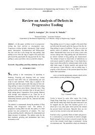 Review On Analysis Of Defects In Progressive Tooling By