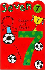 7th birthday cards perfect for kids funky pigeon. Amazon Com 7th Birthday Card Birthday Card 7 Year Old Boy Football Design Badge Included Office Products