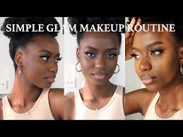 simple makeup routine on dark skin