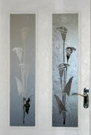 Calla Lily Acid Etched Glass Door
